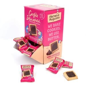 Michel & Augustin Dark Chocolate Sea Salt Shortbread Cookies, 40ct Box
